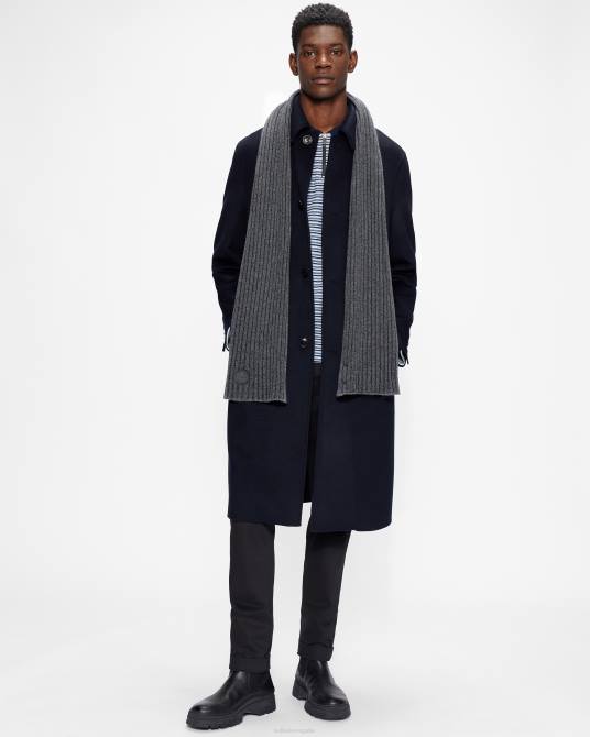 Ted Baker hombres 2ZFP2028 accesorios bufanda camen punto cardigan gris