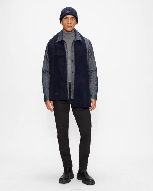 Ted Baker hombres 2ZFP2082 accesorios bufanda camen punto cardigan Armada
