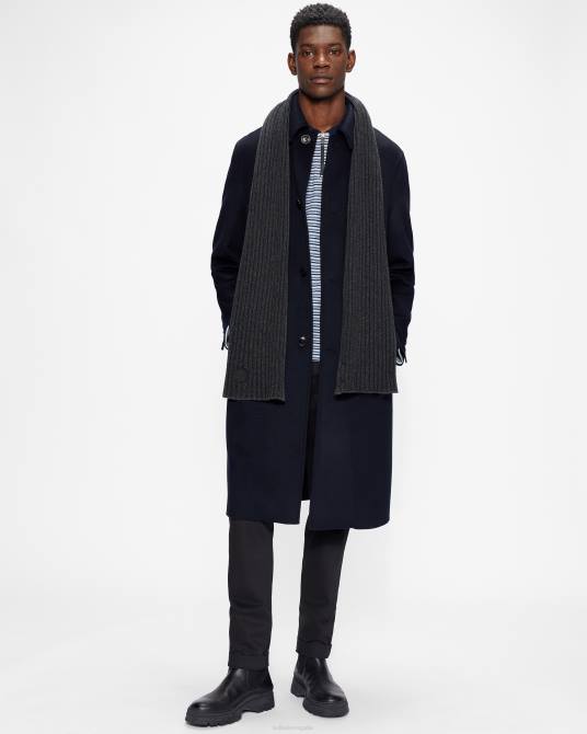 Ted Baker hombres 2ZFP2085 accesorios bufanda camen punto cardigan gris oscuro