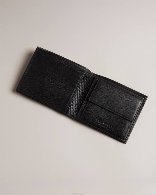Ted Baker hombres 2ZFP1897 accesorios cartera plegable con textura tejida romul negro