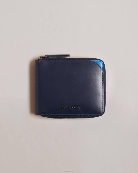 Ted Baker hombres 2ZFP1924 accesorios cartera con cremallera alrededor y detalle de esquina de Finnie Armada