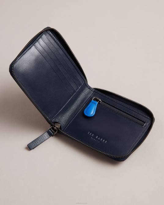 Ted Baker hombres 2ZFP1924 accesorios cartera con cremallera alrededor y detalle de esquina de Finnie Armada