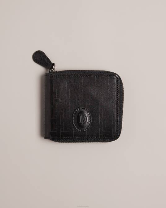 Ted Baker hombres 2ZFP1949 accesorios cartera tobiat t con monograma y cremallera negro
