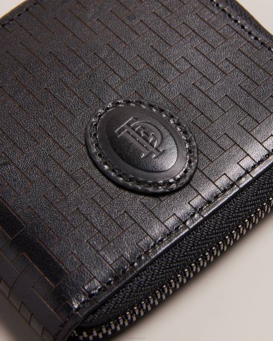 Ted Baker hombres 2ZFP1949 accesorios cartera tobiat t con monograma y cremallera negro