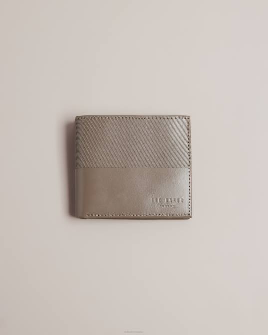 Ted Baker hombres 2ZFP2026 accesorios cartera plegable con rayas grabadas con láser Tenary carbón