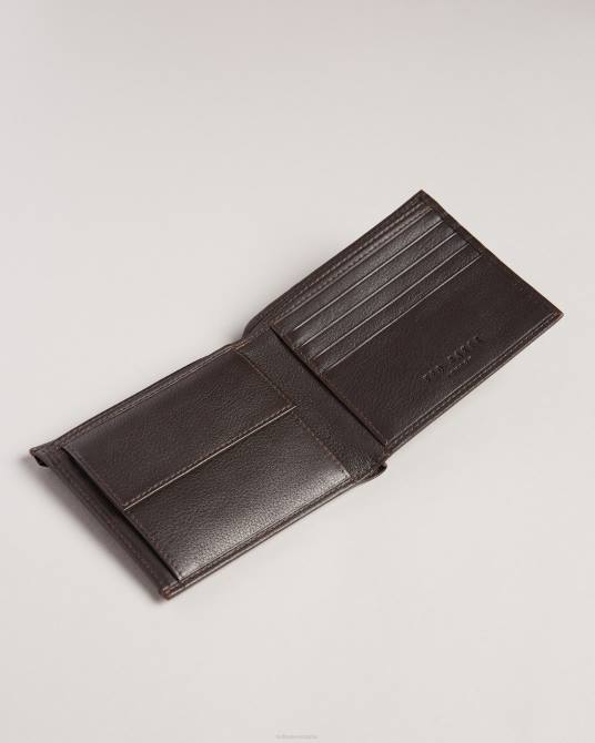 Ted Baker hombres 2ZFP2084 accesorios set de regalo con tarjetero y cartera con la marca en relieve de steven chocolate marrón