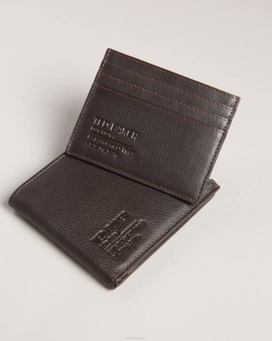 Ted Baker hombres 2ZFP2084 accesorios set de regalo con tarjetero y cartera con la marca en relieve de steven chocolate marrón