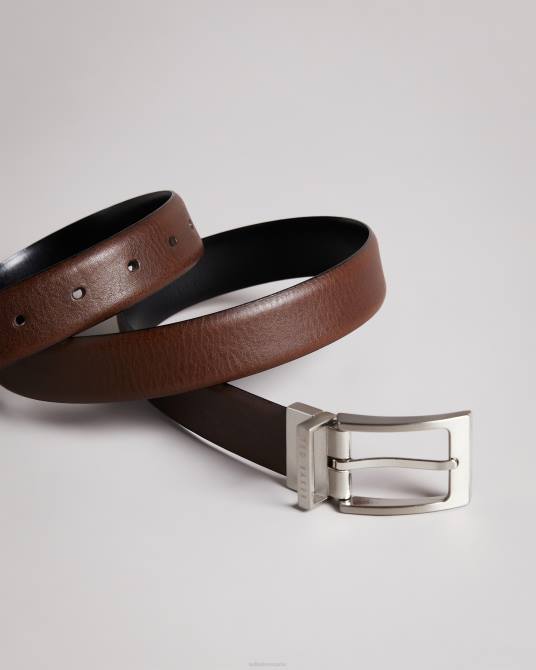 Ted Baker hombres 2ZFP1831 accesorios cinturón reversible de piel karmer chocolate