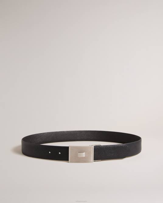 Ted Baker hombres 2ZFP1952 accesorios cinturón Aydon con hebilla texturizada negro