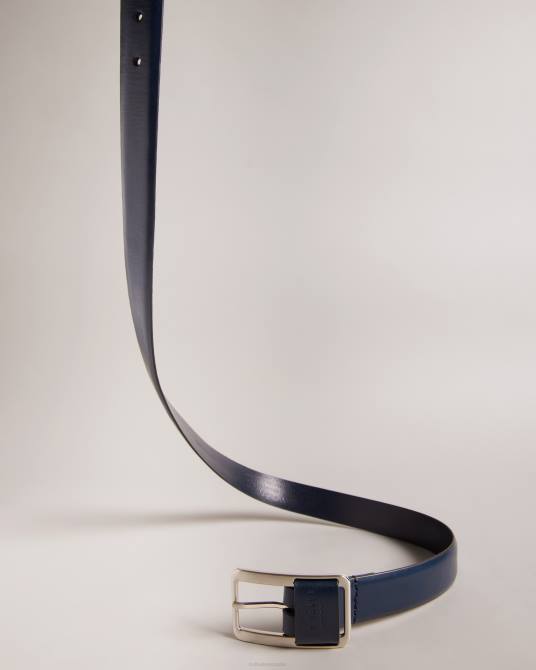 Ted Baker hombres 2ZFP1953 accesorios cinturón koen con hebilla y barra central Armada