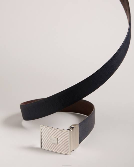 Ted Baker hombres 2ZFP1972 accesorios cinturón Aydon con hebilla texturizada Armada