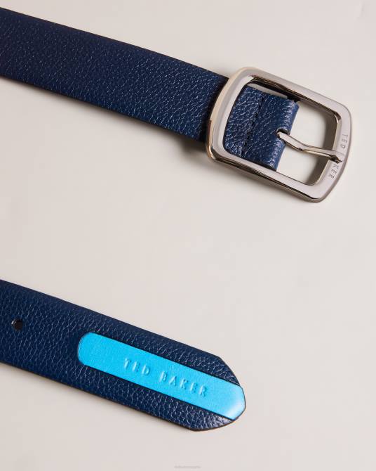 Ted Baker hombres 2ZFP1983 accesorios cinturón jaims de piel con detalle en contraste Armada