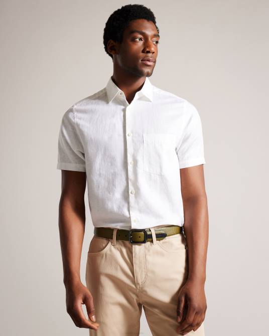 Ted Baker hombres 2ZFP1996 accesorios cinturón jaims de piel con detalle en contraste verde oscuro