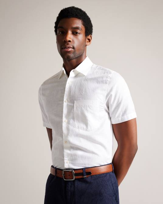 Ted Baker hombres 2ZFP2059 accesorios cinturón jaims de piel con detalle en contraste broncearse