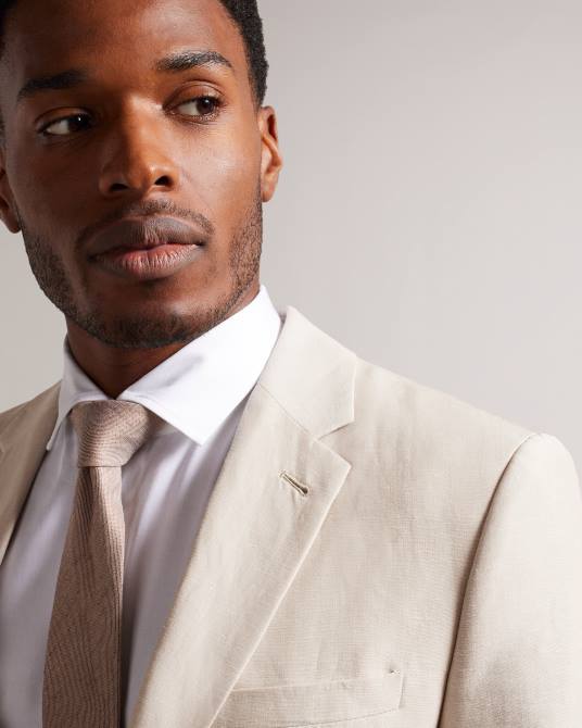 Ted Baker hombres 2ZFP1845 accesorios corbata jamzez en mezcla de seda texturizada marrón claro