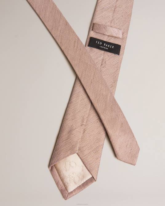 Ted Baker hombres 2ZFP1845 accesorios corbata jamzez en mezcla de seda texturizada marrón claro