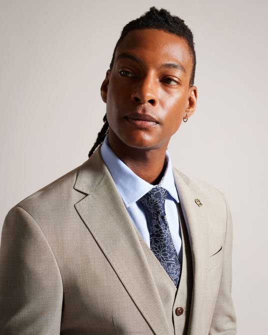 Ted Baker hombres 2ZFP1917 accesorios corbata belice de seda con motivo floral en jacquard Armada