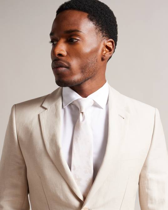 Ted Baker hombres 2ZFP1921 accesorios corbata berel magnolia jacquard crema