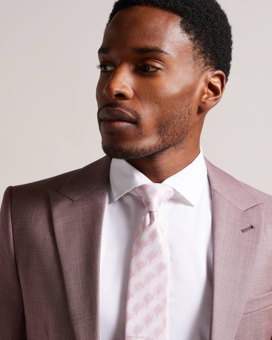 Ted Baker hombres 2ZFP1968 accesorios corbata de jacquard con abanico de herro Rosado oscuro