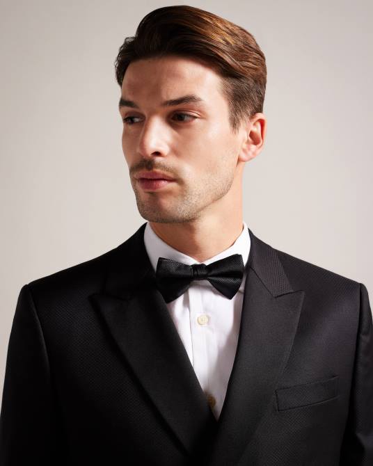 Ted Baker hombres 2ZFP1990 accesorios pajarita brosney otomana de seda acanalada negro