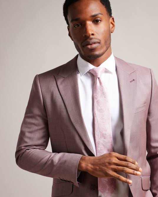 Ted Baker hombres 2ZFP2040 accesorios corbata de seda paisley meews Rosado oscuro