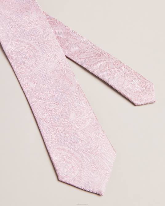 Ted Baker hombres 2ZFP2040 accesorios corbata de seda paisley meews Rosado oscuro