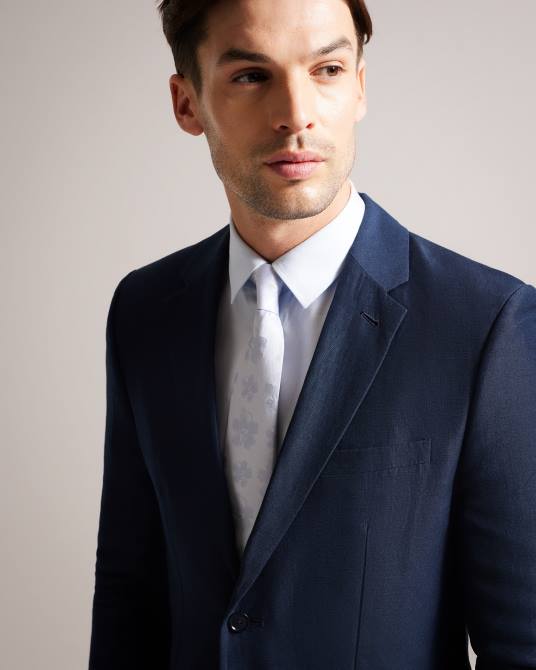 Ted Baker hombres 2ZFP2045 accesorios corbata berel magnolia jacquard azul