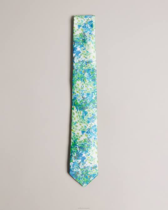 Ted Baker hombres 2ZFP2066 accesorios corbata lanico densa con estampado floral multicolor