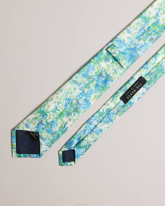 Ted Baker hombres 2ZFP2066 accesorios corbata lanico densa con estampado floral multicolor