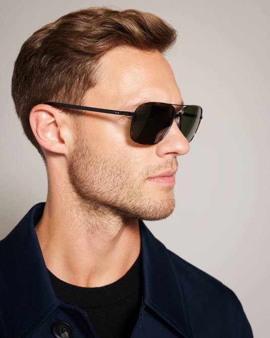 Ted Baker hombres 2ZFP2013 accesorios gafas de sol de aviador cuadradas de metal sunrect carey