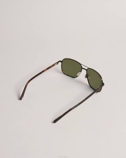 Ted Baker hombres 2ZFP2013 accesorios gafas de sol de aviador cuadradas de metal sunrect carey