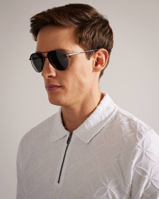 Ted Baker hombres 2ZFP2054 accesorios gafas de sol estilo aviador con montura metálica greyavi gris