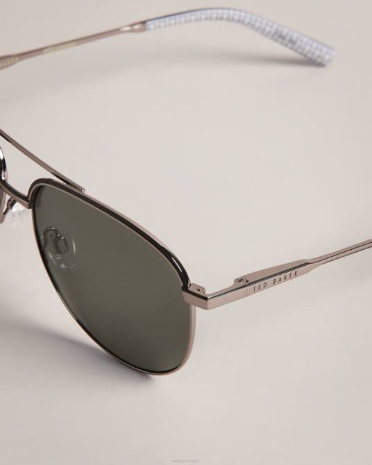 Ted Baker hombres 2ZFP2054 accesorios gafas de sol estilo aviador con montura metálica greyavi gris