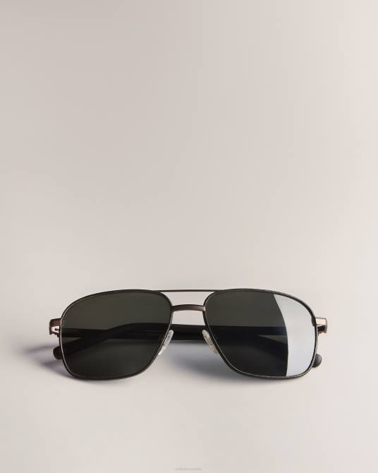 Ted Baker hombres 2ZFP2058 accesorios gafas de sol de aviador cuadradas de metal negro