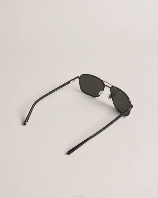 Ted Baker hombres 2ZFP2058 accesorios gafas de sol de aviador cuadradas de metal negro