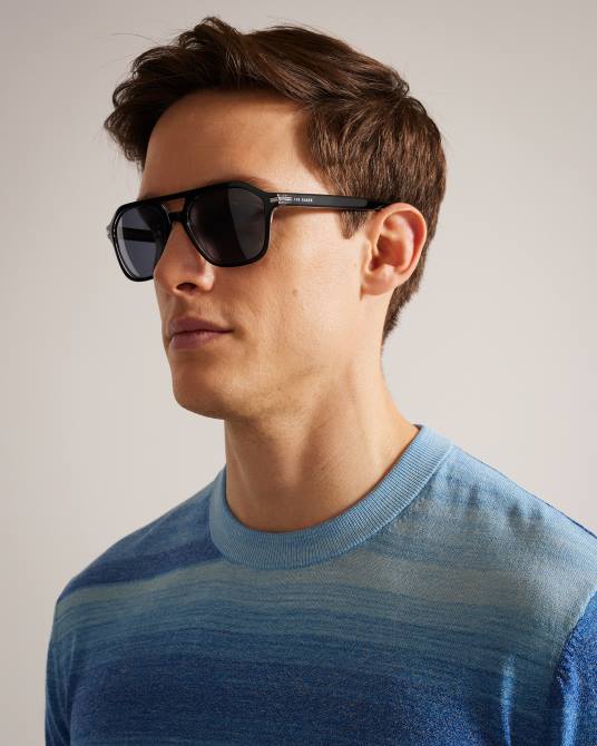 Ted Baker hombres 2ZFP2060 accesorios gafas de sol de aviador geométricas blkavi negro