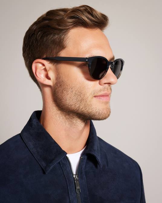 Ted Baker hombres 2ZFP2063 accesorios gafas de sol gryglas redondas con bloques de color gris