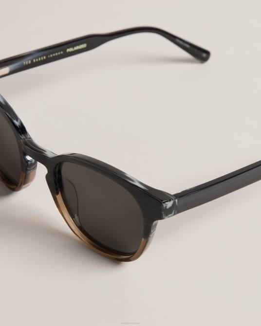 Ted Baker hombres 2ZFP2063 accesorios gafas de sol gryglas redondas con bloques de color gris