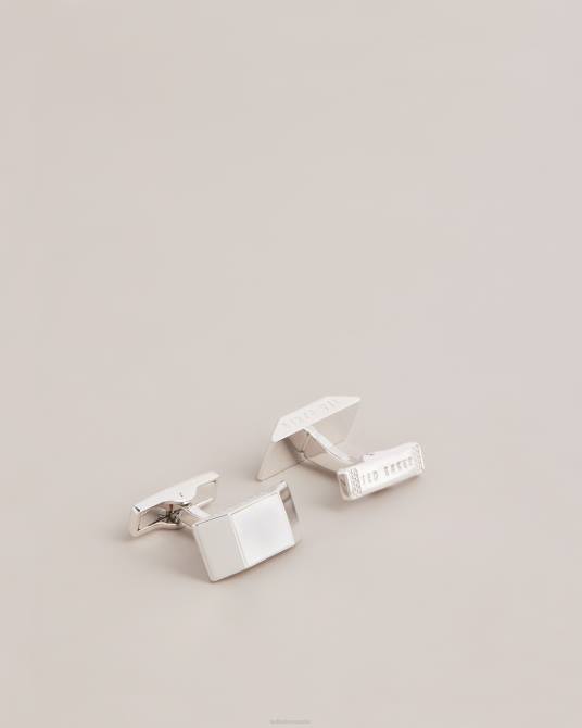 Ted Baker hombres 2ZFP1891 accesorios gemelos presus geométricos color plata