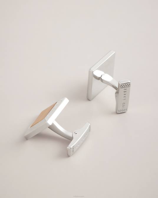 Ted Baker hombres 2ZFP2035 accesorios gemelos ojo de tigre cobre color plata