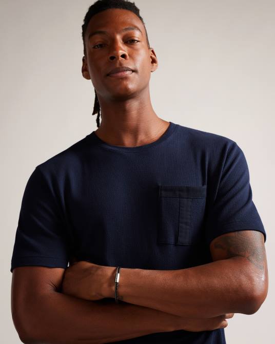 Ted Baker hombres 2ZFP1827 accesorios pulsera geramee de cuero y metal anudada color plata