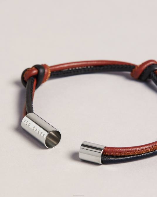 Ted Baker hombres 2ZFP1929 accesorios pulsera de cuero anudada john color plata