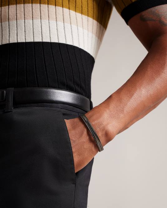 Ted Baker hombres 2ZFP1941 accesorios brazalete tejido Gymmy en relieve negro