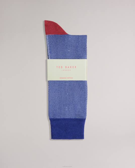 Ted Baker hombres 2ZFP1906 accesorios calcetines semi lisos tedtext azul