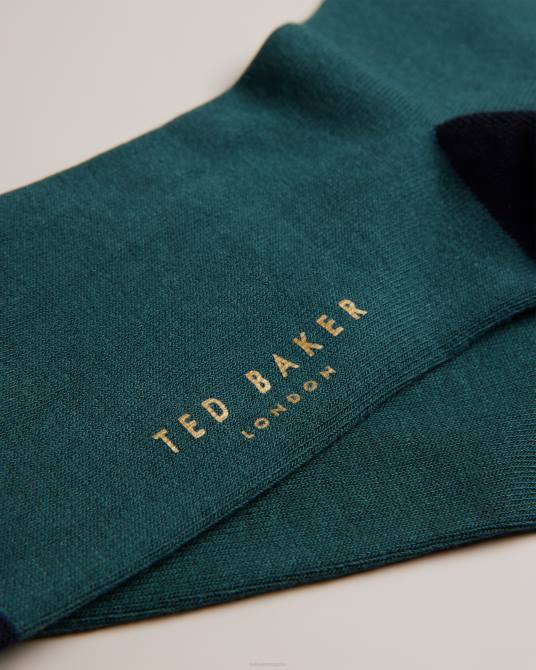 Ted Baker hombres 2ZFP1915 accesorios calcetín liso clásico verde oscuro