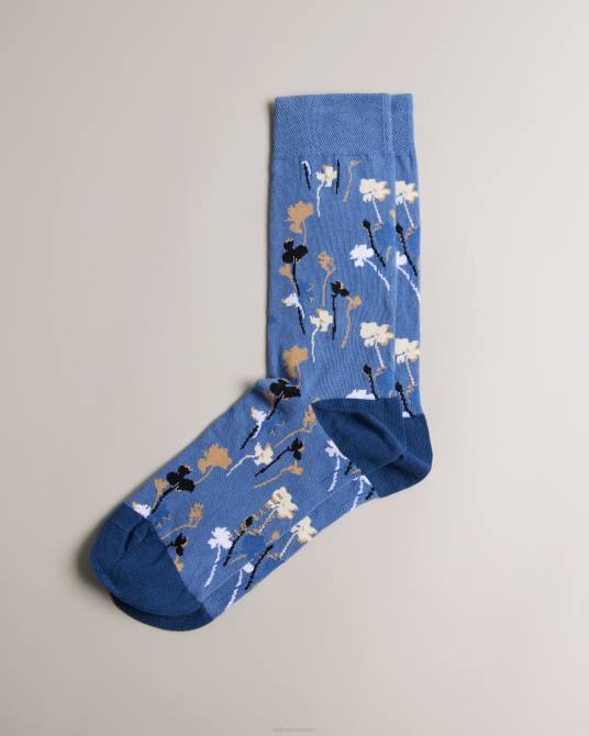 Ted Baker hombres 2ZFP1943 accesorios calcetín con motivo floral florsoc azul