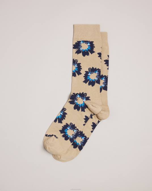 Ted Baker hombres 2ZFP1951 accesorios calcetines con estampado floral pintado de newflor natural