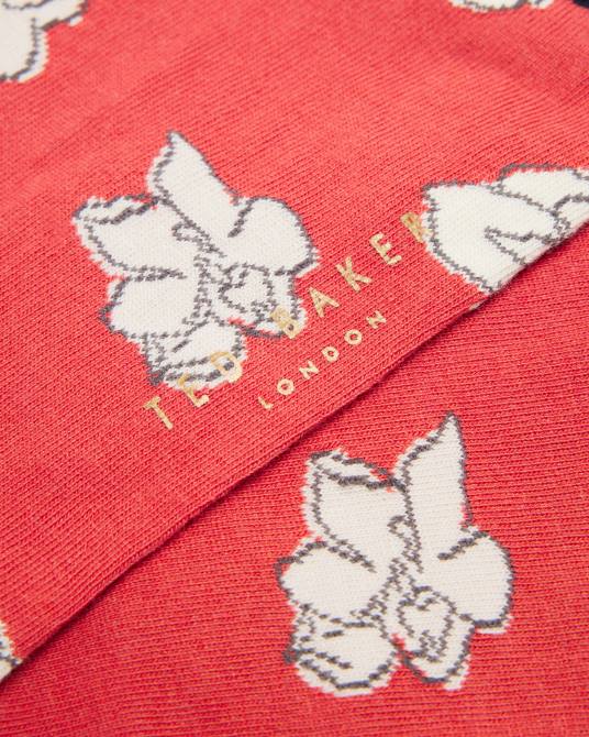 Ted Baker hombres 2ZFP1969 accesorios calcetines brisk con estampado floral brillante naranja