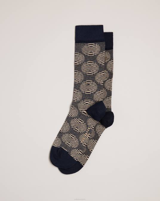 Ted Baker hombres 2ZFP1986 accesorios calcetines circulares geométricos circsok azul marino oscuro