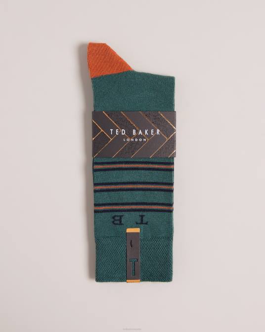 Ted Baker hombres 2ZFP2004 accesorios calcetines a rayas teebees verde